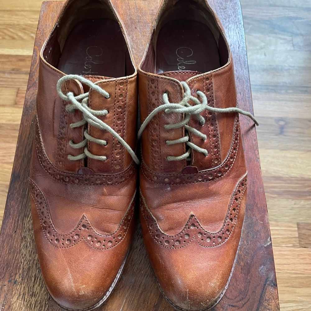 Cole Haan Brown Leather Wingtip Oxfords